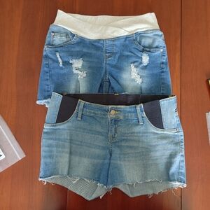 MATERNITY BUNDLE: Blue Denim Women's Shorts Sizes 6-8 US (291)